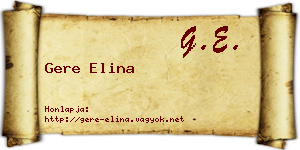 Gere Elina névjegykártya